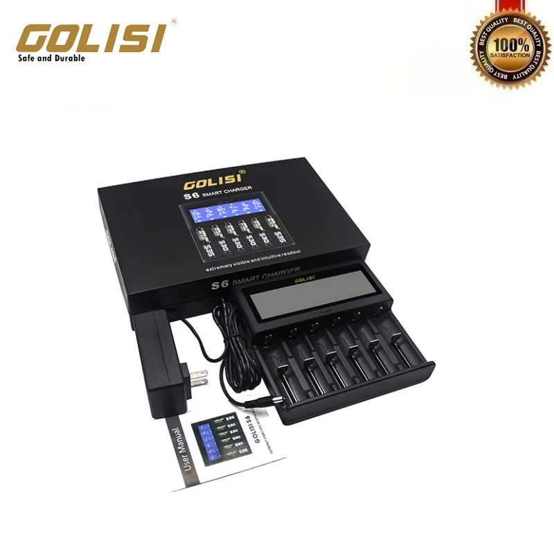 Оригинальное умное зарядное устройство GOLISI S6 совместимо с 20700 26650 18650 Ni-MH/Ni-cd и 3 6 В/3