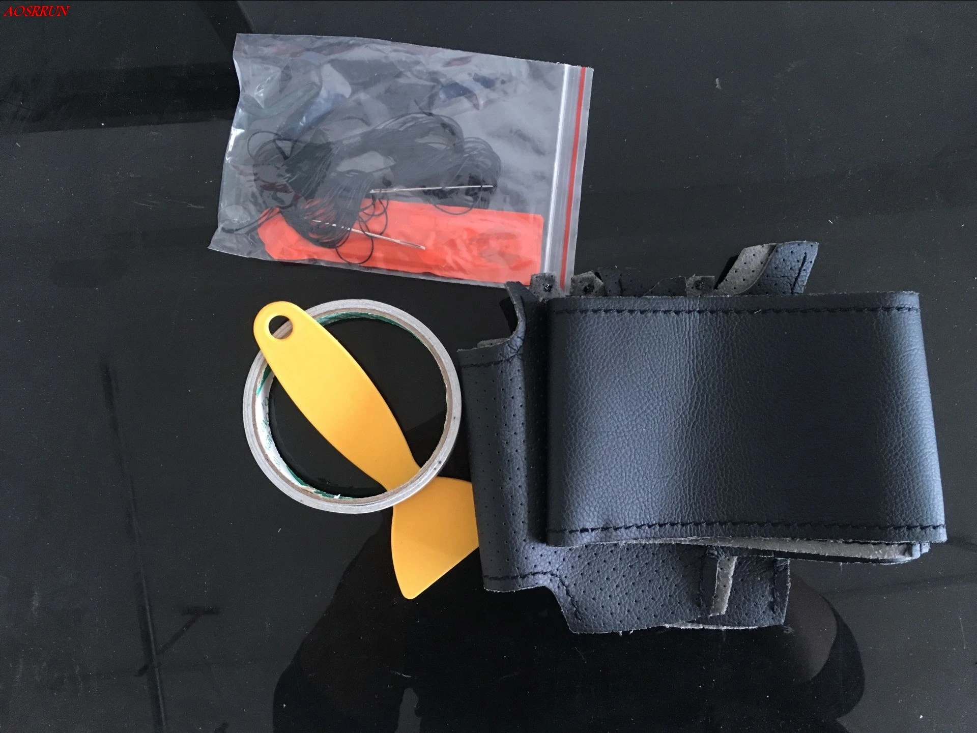 Чехол рулевого колеса автомобиля DIY натуральная кожа воловья оплетка с иглами нить для Jac refine s5 2012- автомобиль-Стайлинг интерьера