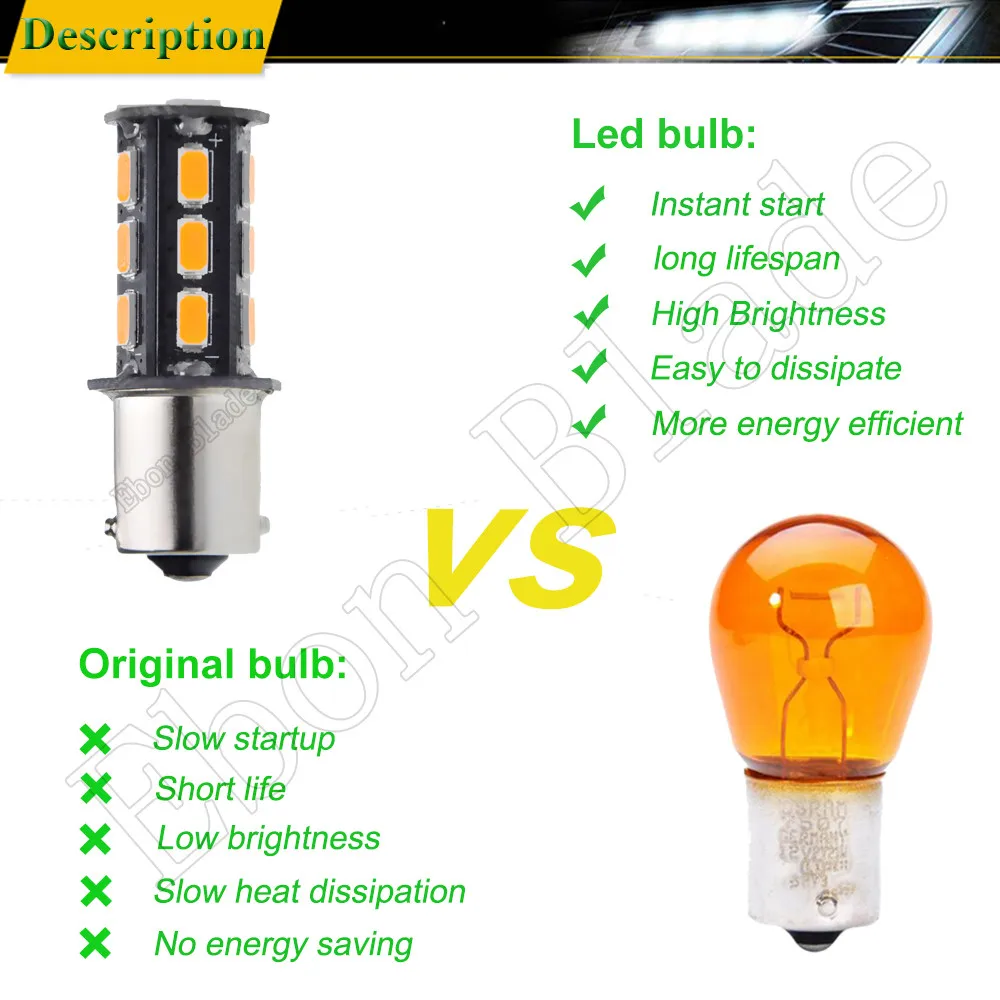2 х Bau15s автомобильный светильник s Светодиодные лампы 5630 18SMD авто 1156 PY21W 7507