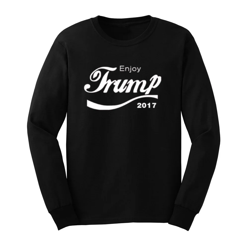 Мужские футболки с длинным рукавом s Enjoy Трампа 2017 американский президент