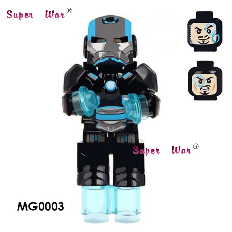 MG0003 Один Marvel Мстители Железный человек Броня коллекционные Tony Stark военная машина строительные блоки кирпичи игрушки для детей - Цвет: MG0003