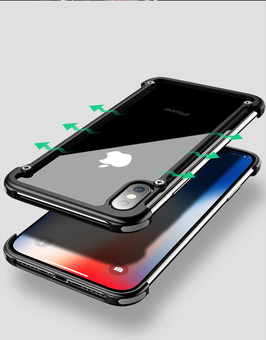 OATSBASF для iPhone XS MAX чехол, роскошная подушка безопасности, металлический персональный защитный корпус для iPhone XS MAX, чехол, тонкий металлический бампер