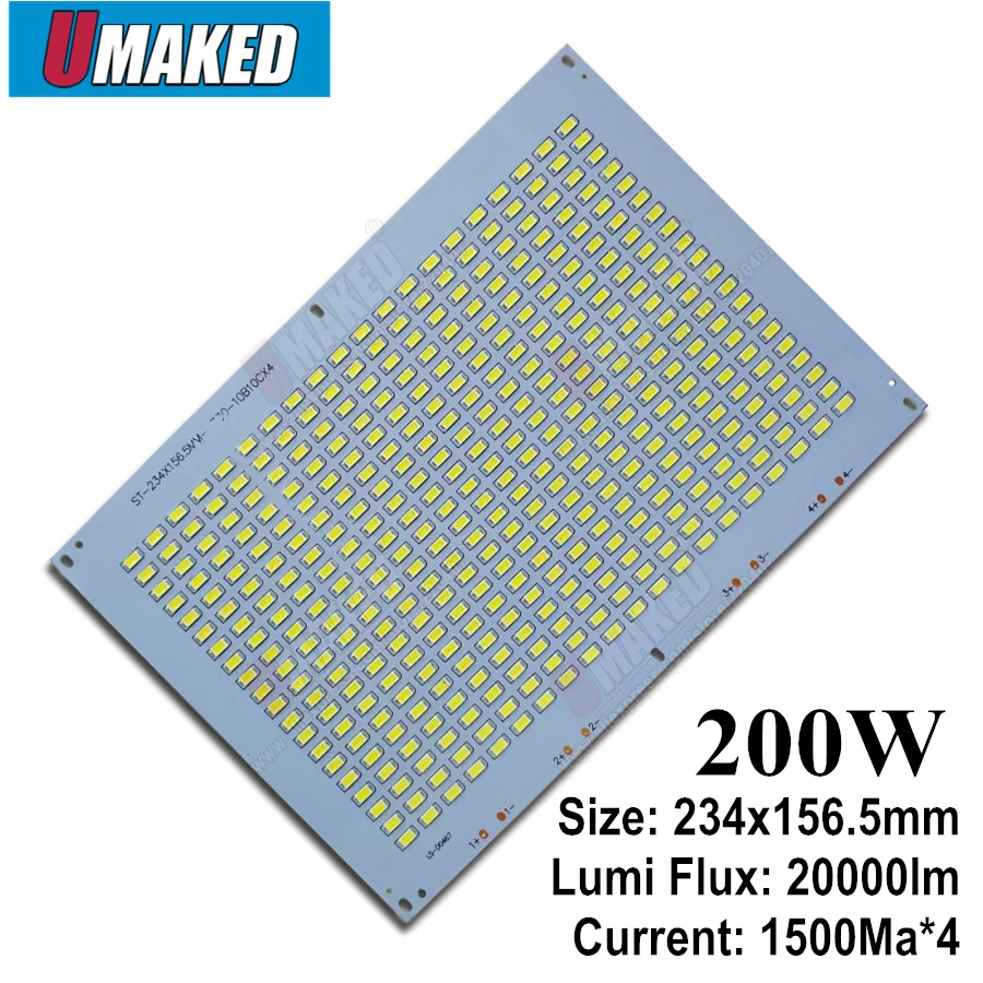

Brightness 200W led PCB flooding light, SMD5730 Aluminum plate base, Warm white/ white led pcb for outdoor light