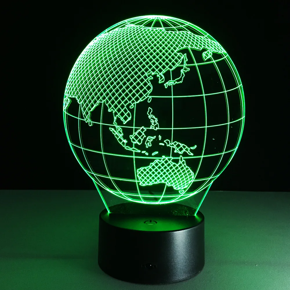 

Oceania Map Earth Globe 3D Illusion Lamp LED 7 Color Changing Touch USB Night Light Home Decor Bedroom Mood Table Lamp Kids Gift