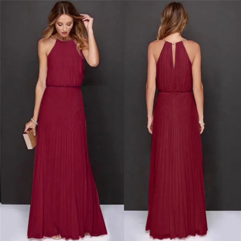 Женское шифоновое платье без рукавов длинное вечернее макси для выпусквечерние