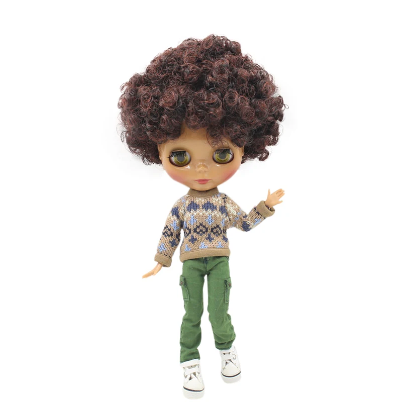 Кукла Blyth ICY DBS № BL9103/0362 коричневый микс винно красный кудрявый волос для суставов