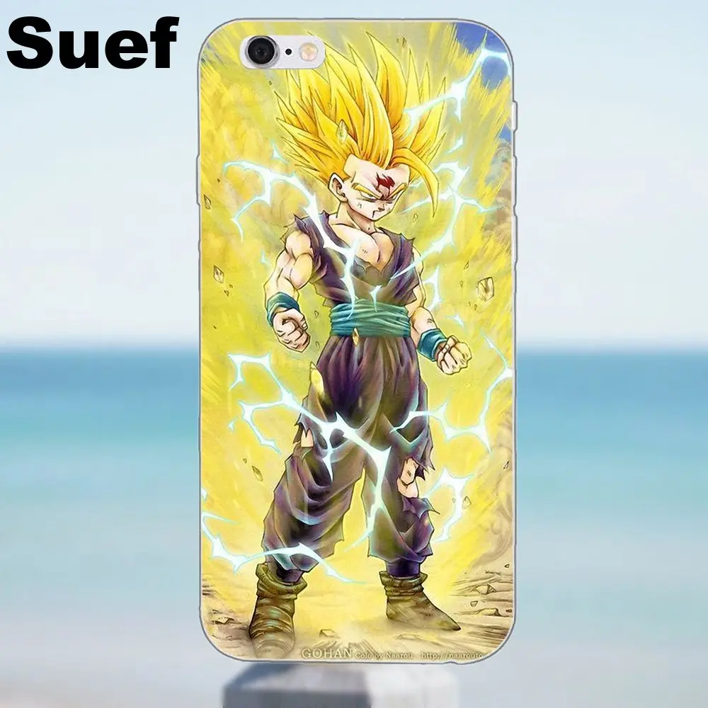 Dragon Ball Z Super Saiyan Goku для iPhone X 4 4S 5 5S 5C SE 6 6S 7 8 Plus Galaxy A3 A5 J1 J3 J5 J7 2016 2017 сумки из ТПУ