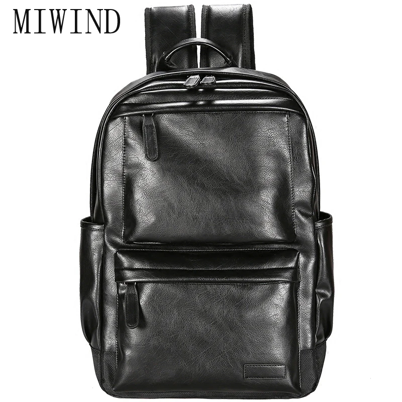 MIWIND2017 мужской кожаный рюкзак высокое качество Молодежный дорожный школьная