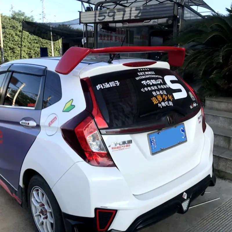 Spoiler For honda fit ABS car tail wing decoration rear trunk wing spoiler for honda jazz