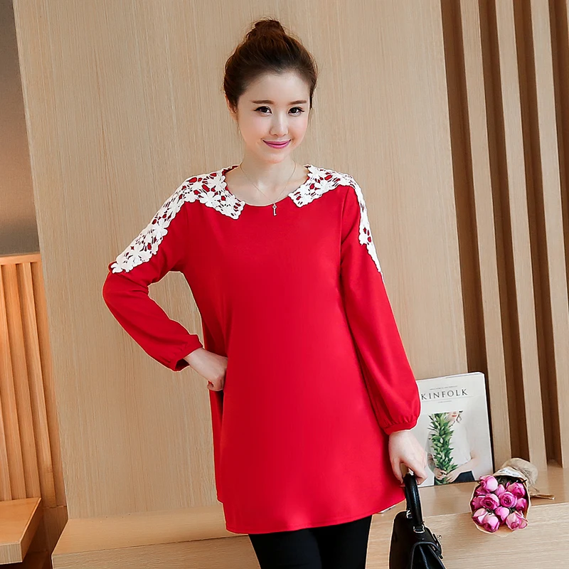 Новинка 2019 зимнее модное платье для беременных женщин футболка с длинным рукавом