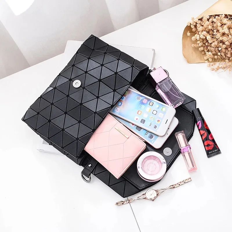 Черная Женская сумка через плечо женские сумки-мессенджеры с геометрическим