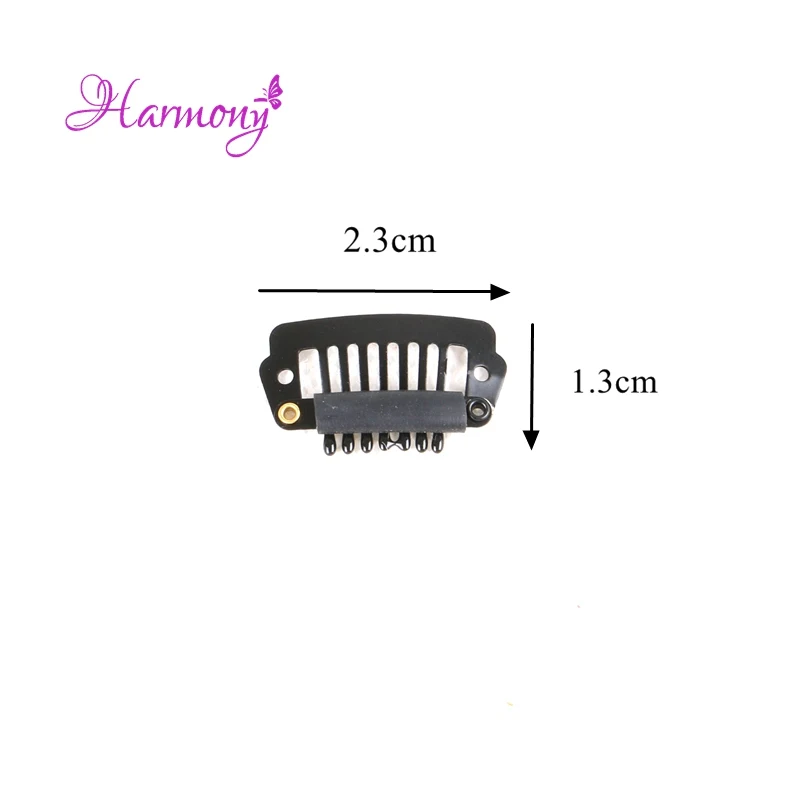 

200pcs 2.3cm Hair Extension Clips with 7 Teeth Snap Metal Clips With Silicone For Clip in Human Hair Extensions Wig Comb Clips