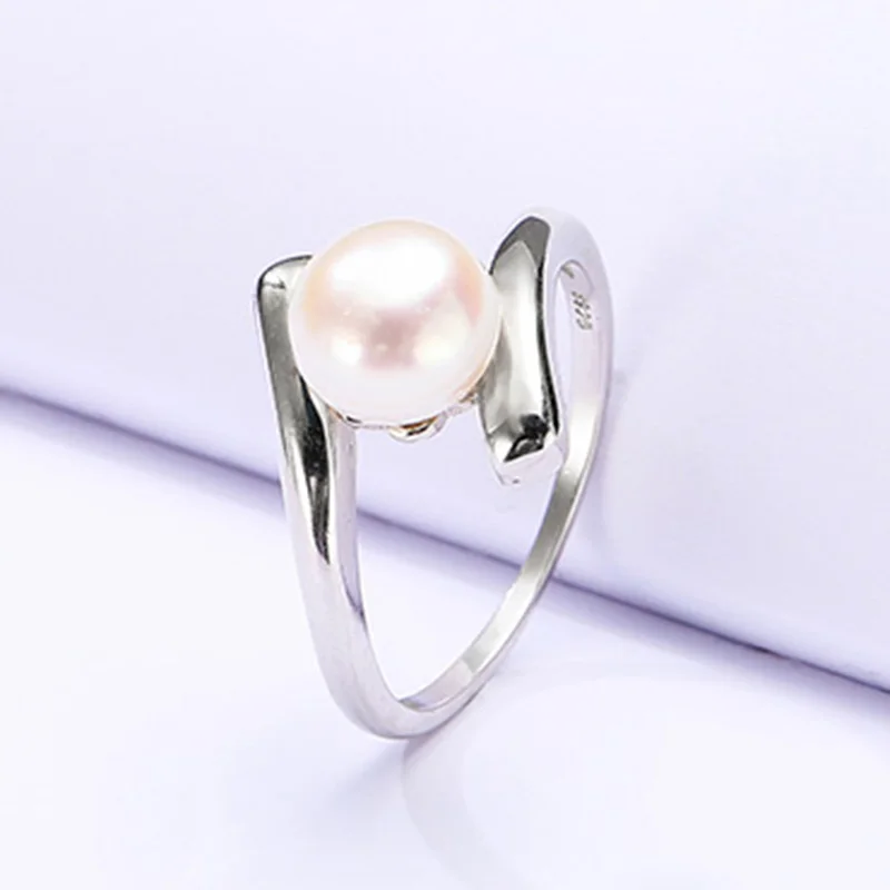 Кольцо женское из серебра 925 пробы с натуральным пресноводным жемчугом|gift gifts|gift