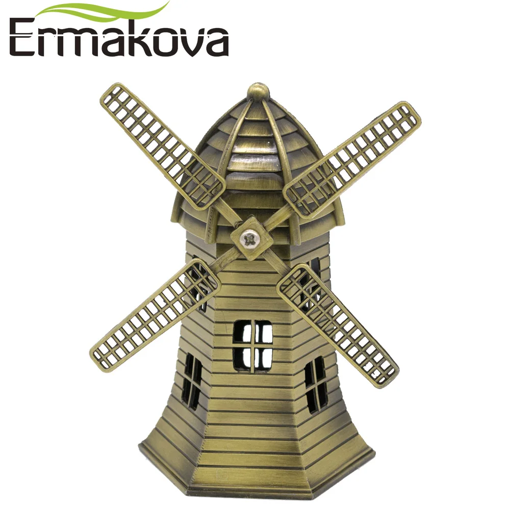 Ермакова металлическая голландская ветряная мельница фигурка Голландская мельница модель здания предметы домашнего интерьера украшения для дома