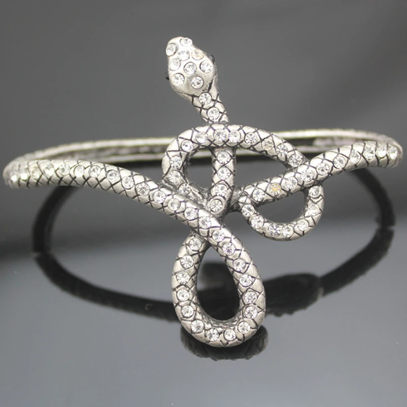 Египетский Винтажный Золотой Змеиный Кристалл ручной пальмы металлический