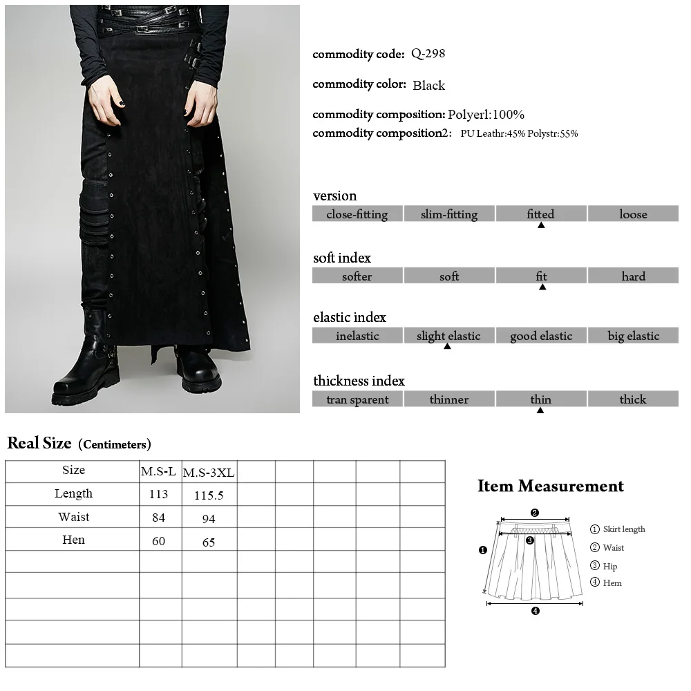 Брюки карго Q298 мужские в стиле панк рок|pants cargo|mens skirtmen's skirt pants |