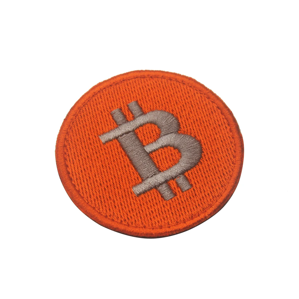 BTC Биткоин монета логотип патч вышивка аппликация коллекция тканевый значок | Дом