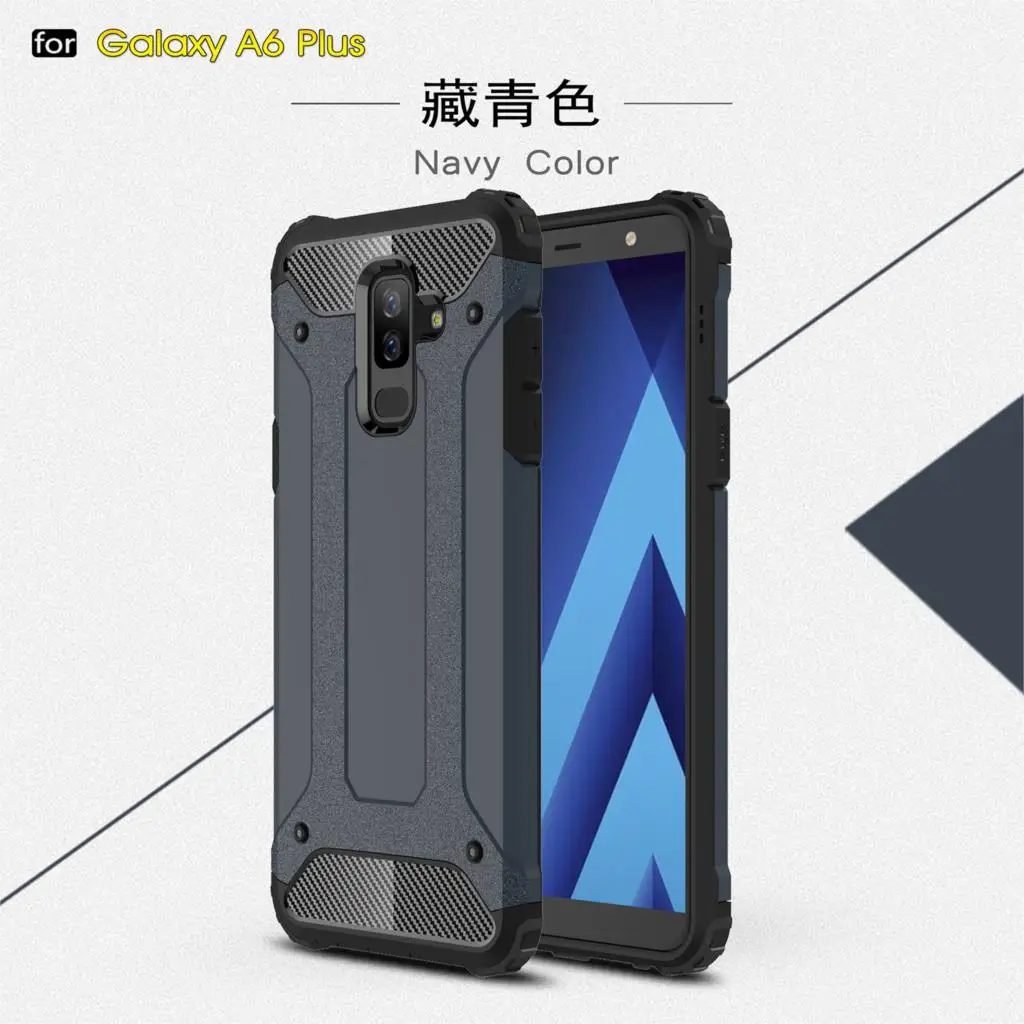 Чехол HATOLY для Samsung Galaxy A6 Plus 2018 силиконовый резиновый армированный жесткий чехол