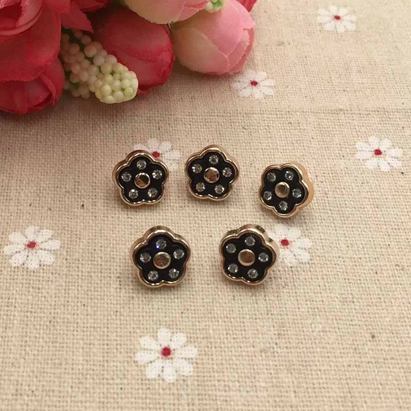 FC687 Акриловые Алмазные пуговицы сливового цвета 12 мм черные мужские рубашки