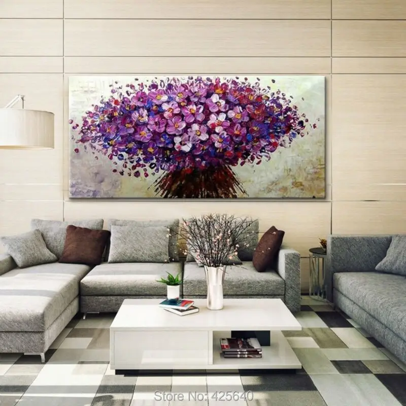 Картина цветов настенные картины для гостиной на холсте ручная роспись палитра