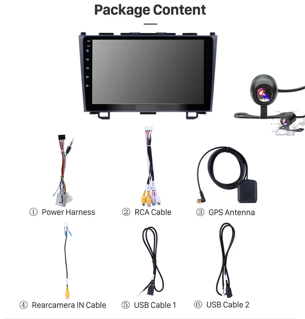 Car Radio with cam Android 9,1 Автомагнитола без dvd-плеера для Honda CRV Bluetooth Авторадио мультимедийный плеер " 2DIN четырехъядерный автомобильный стерео gps wifi - Цвет: Car Radio with cam