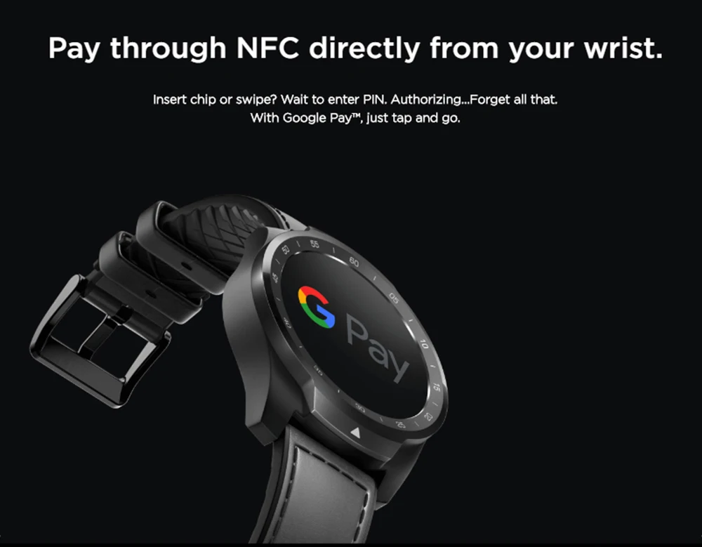 Global Ticwatch PRO Android носить NFC Google Pay gps Смарт часы IP68 Водонепроницаемый AMOLED дисплей smartwatchs для мужчин