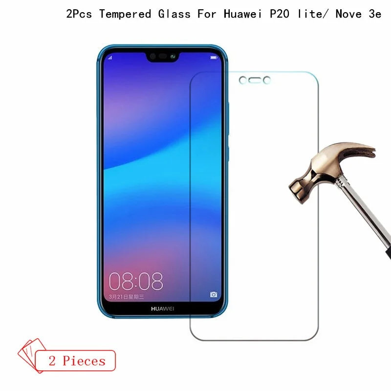 2 шт высококачественного закаленного Стекло для Huawei p20 Lite крышка экран защитный