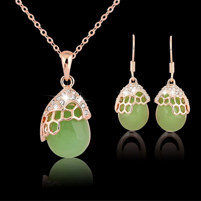 2018 опаловые серьги и ожерелье набор украшений милый костюм Ювелирные наборы