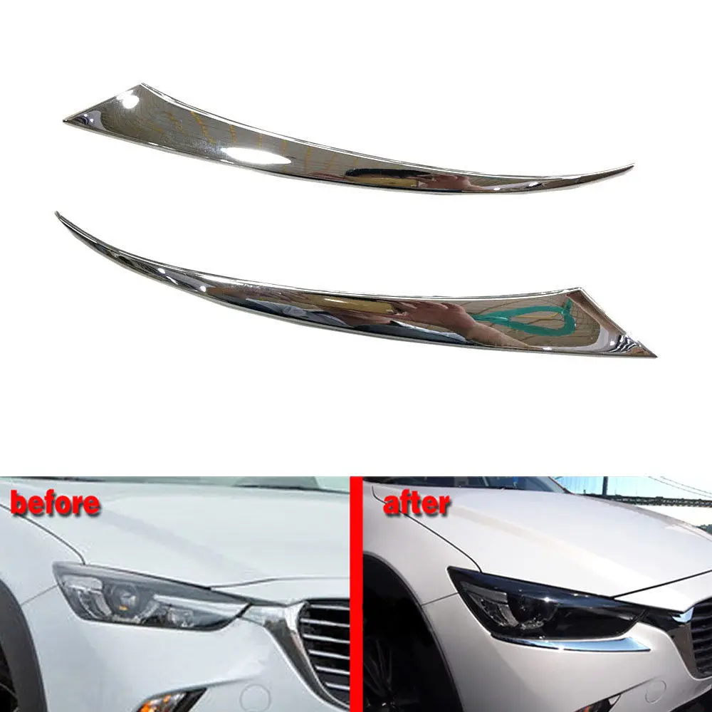 2 шт./компл. ABS Хромированная накладка на переднюю фару автомобильной фары задняя