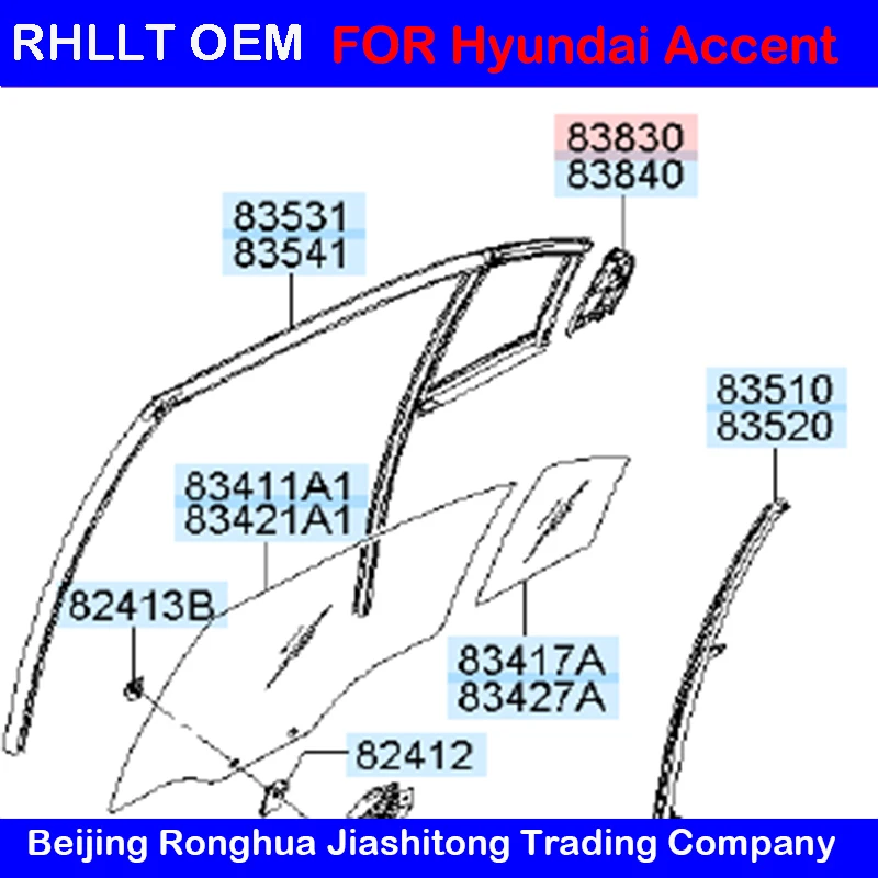 Внутренняя отделка задней двери для hyundai Accent 2006 2009 OEM 838301E000 838401E000|Панели и