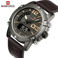 naviforce fashion luxury brand men waterproof military sports watches mens quartz digital leather wrist watch relogio masculino