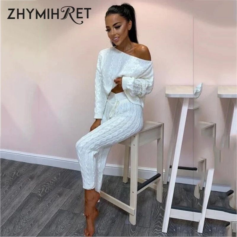 Женский трикотажный комплект из 2 предметов с длинными рукавами и открытыми