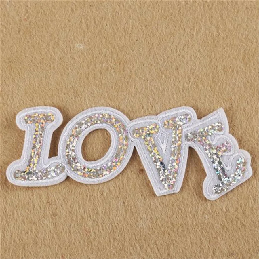 Блёстки Патч Письмо аппликация вышивка утюг на патчи цветок иметь дело с ним