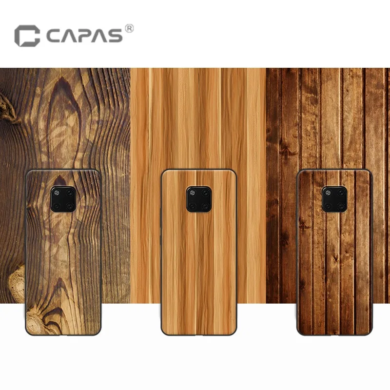 For Huawei Mate 20 Pro Case Cover Slim Luxury Silicone Soft TPU Wood Stone Patterned Phone Mate20 Protective Back | Мобильные