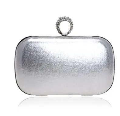 Silver party handbag Новая Женская Блестящая вечерняя сумка s Finger Ring бриллианты металлические клатчи на день с цепочкой на плечо кошелек вечерняя сумка для вечерние сумки - Цвет: Silver party handbag