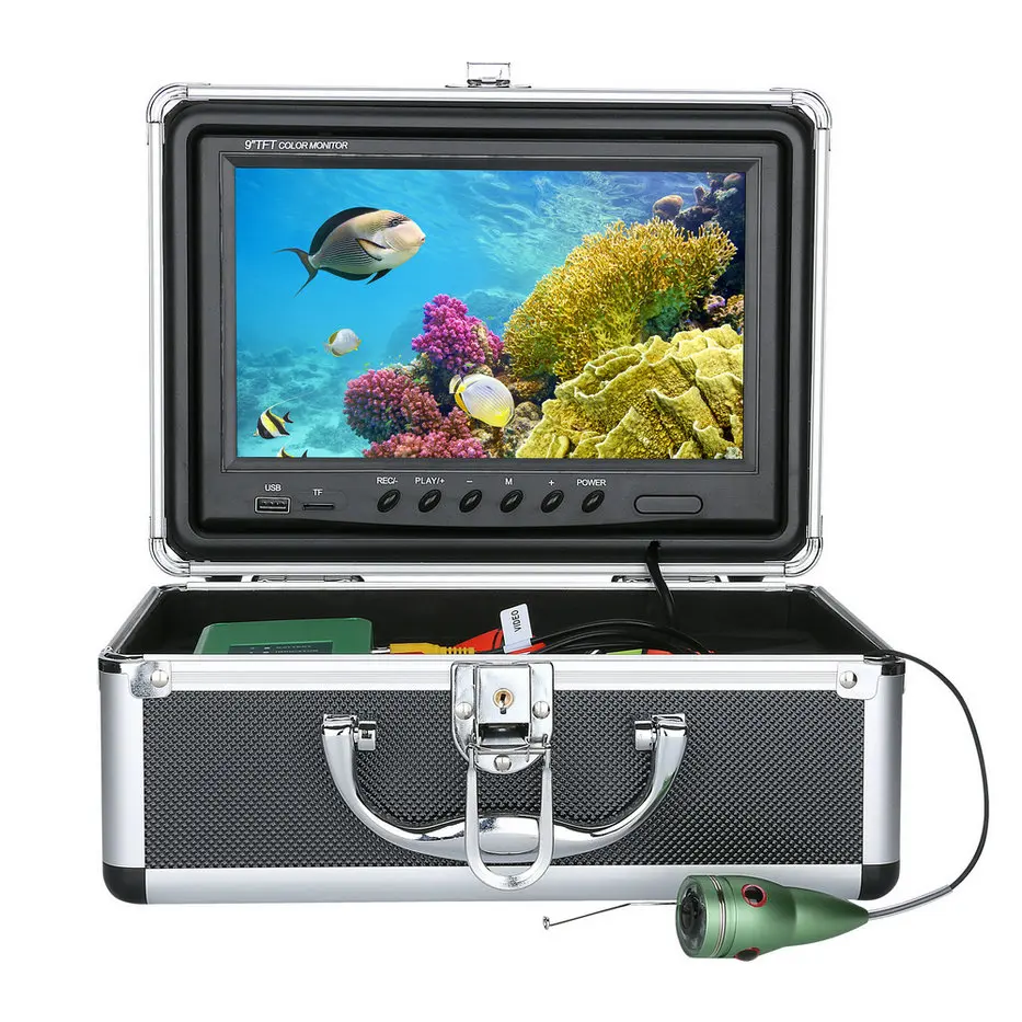 GAMWATER15M 30 м 50 м 9 ''дюймовый цифровой 1000TVL рыболокатор HD DVR рекордер Водонепроницаемый рыболовный видео подводный рыболовный фотоаппарат