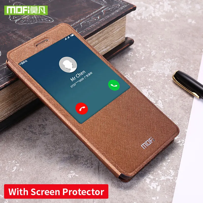 coffee W protector MOFI для Xiaomi Redmi Note 4 чехол для Xiaomi Redmi Note 4 случае глобальная версия крышка кремния Flip 360 для Xiaomi Redmi note4 чехол - Цвет: coffee W protector