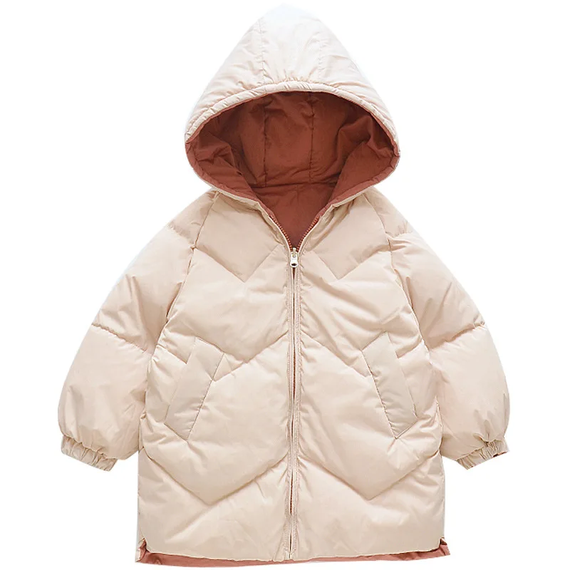 Новая детская зимняя хлопковая Верхняя одежда и пальто с капюшоном детские