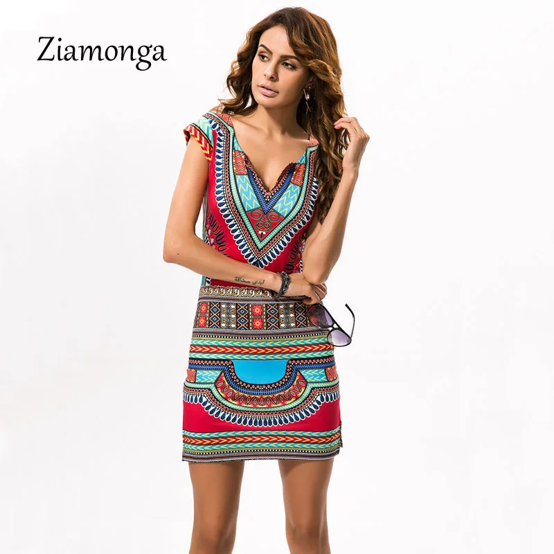 Ziamonga 2017 летнее женское платье в стиле барокко винтажное этническое с глубоким V