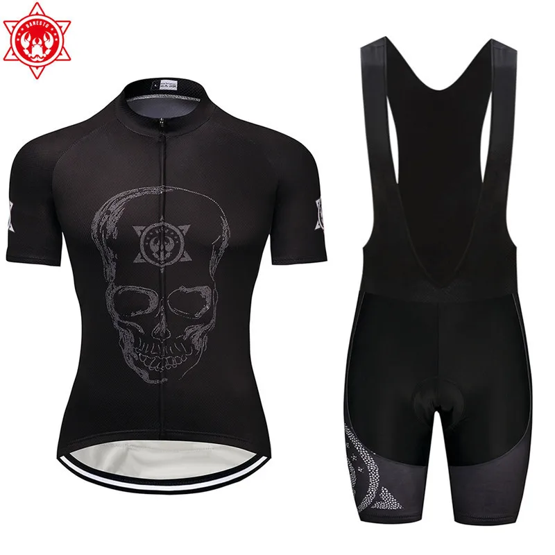 

The skeleton king 2018 Banesto Cycling Jersey 9D GEL Pad Bike Shorts MTB Men's Cycling Clothing summer bike wear