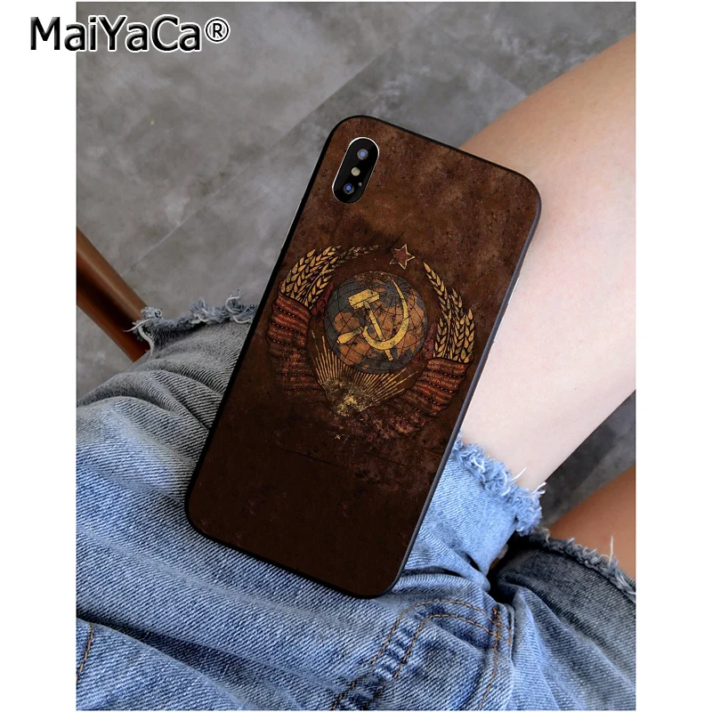 MaiYaCa СССР гранж в продаже окрашенный мягкий чехол для телефона для Apple iPhone 8 7 6 6S Plus X XS MAX 5 5S SE XR чехол