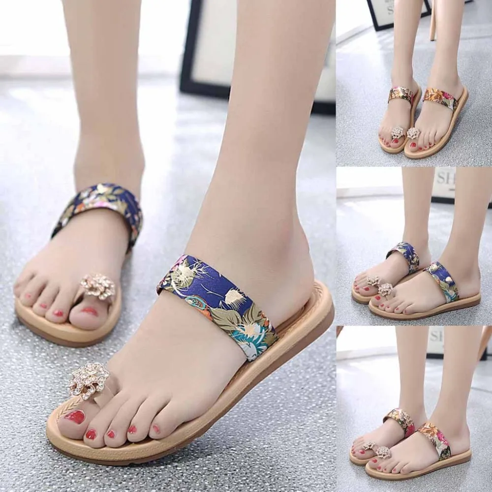 Летние женские нескользящие сандалии Пляжные шлепанцы на плоской подошве