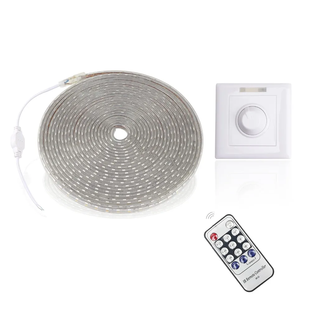 AC220V Светодиодные ленты SMD 5050 RGB IP67 Водонепроницаемый 60 светодиодов/M светодиодный