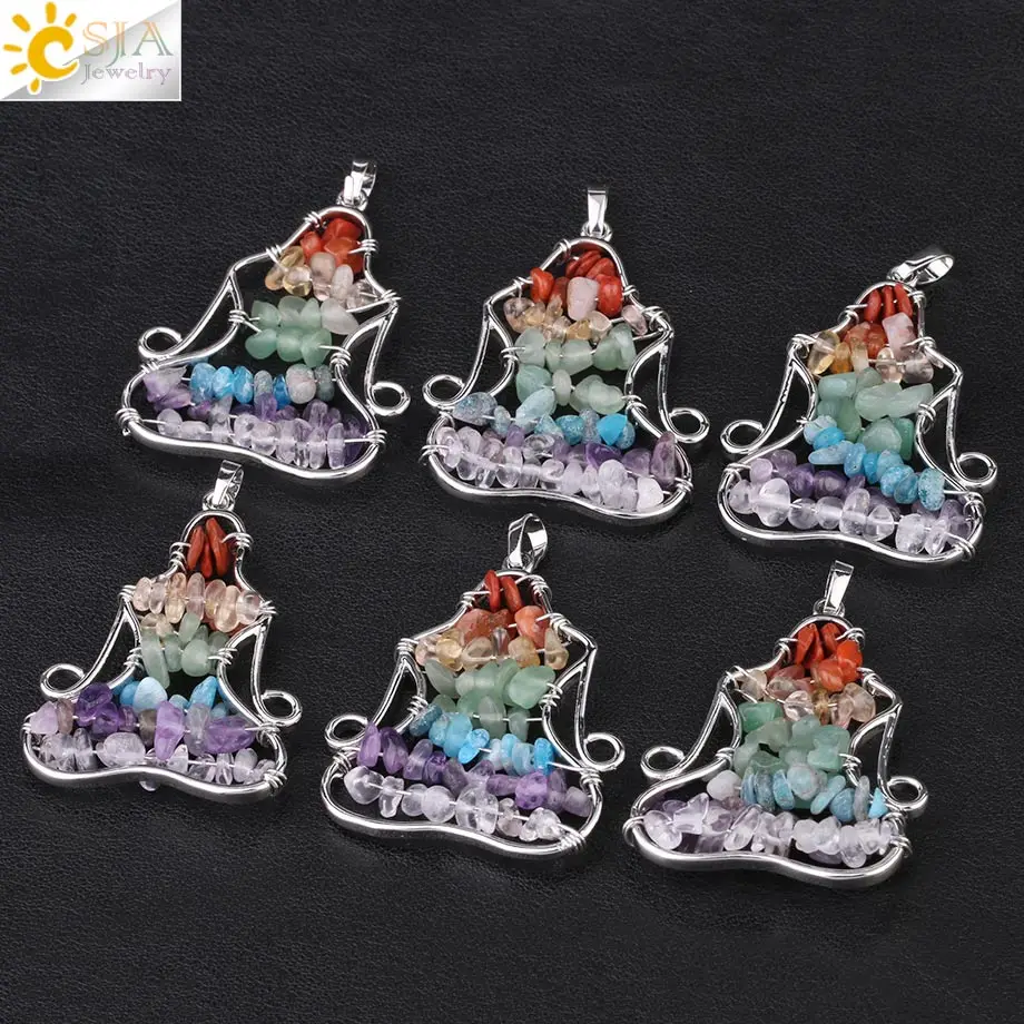 Женский кулон чакры для йоги CSJA 7 нестандартные подвески с натуральным камнем