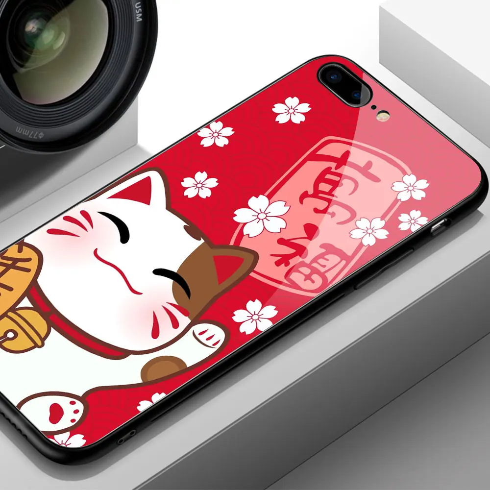 Finder чехол Lucky Cat жираф животное твердая задняя крышка стеклянный для iPhone 6 6S 8 7 Plus X