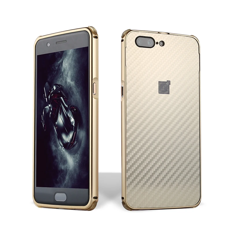 For Oneplus 5 Case Metal Aluminum Frame+Brushed Carbon Fiber PC Back Cover 3 3T Shockproof Phone Shell One plus | Мобильные телефоны