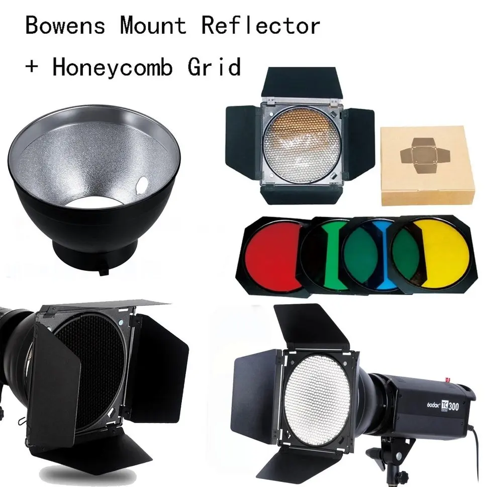 Крепление Godox Bowens рефлектор для студийной вспышки + BD 04 ячеистая сетка двери