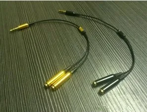 Аудио Металлический 1 к 2 адаптер кабель 3 5 мм гарнитура компьютер пара с двумя