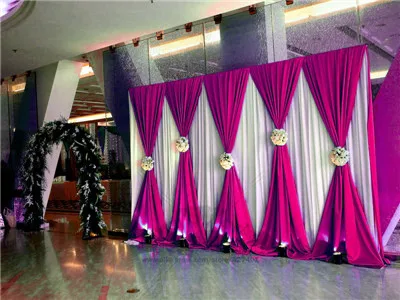 Fuchsia 3X6 м свадьба фон Шторы Свадебные шторы/этап фон для свадебного мероприятия и вечерние и банкетов украшение(лайкра крышка стула - Color: Fuchsia