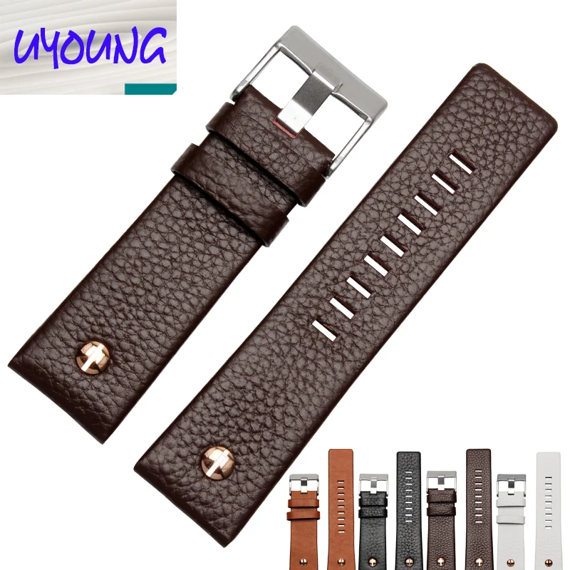Универсальный кожаный ремешок для часов наручных BraceletDZ7314 DZ7256 24 26 28 30 мм с